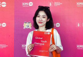  Zhou Qi at the ICPD30 Global Youth Dialogue in Benin in April 2024. Photo courtesy of Zhou Qi