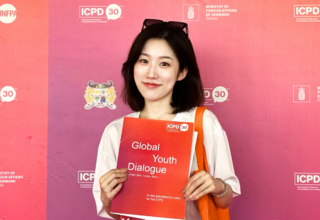 Zhou Qi at the ICPD30 Global Youth Dialogue in Benin in April 2024. Photo courtesy of Zhou Qi