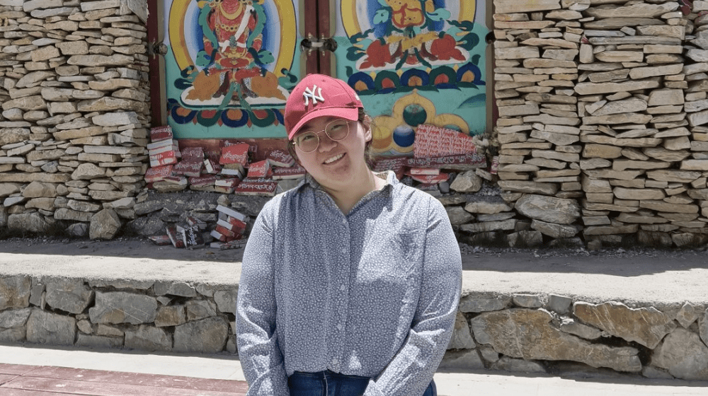 Aimin during a field visit to Yushu, Qinghai Province of China in 2019. Credit: UNFPA/Wen Hua